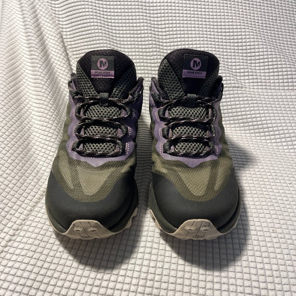 Merrell Moab Speed Hiking Shoes Womens 10 Green Purple‎ Vibram FloatPro J135408